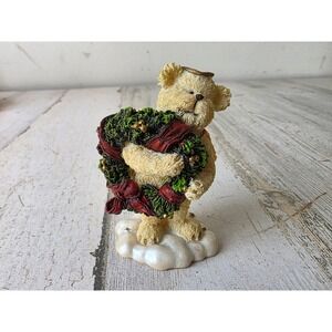 Boyds lil wings Bear Angel cherub breathe‎ statue figurine village Merrie Xmas